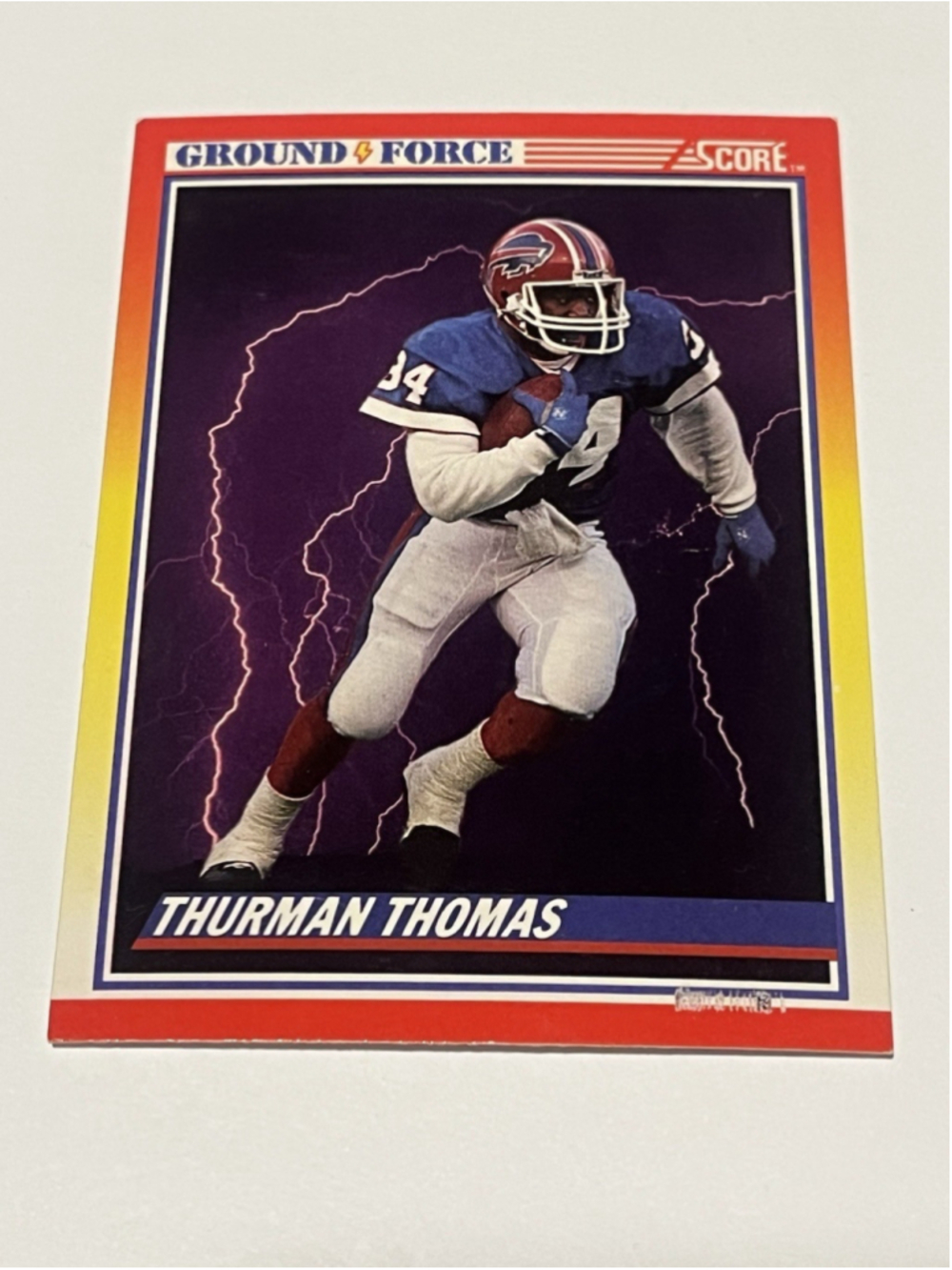 1990 Score Football Thurman Thomas Ground Force Buffalo Bills #322